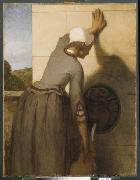 William Morris Hunt Girl at the Fountain USA oil painting artist